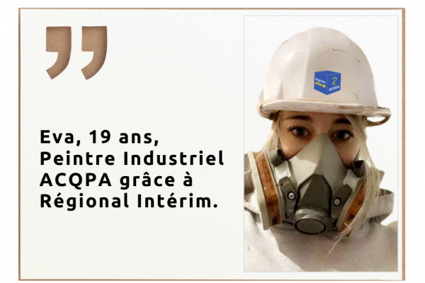 Eva, Peintre Industriel avec Regional Interim