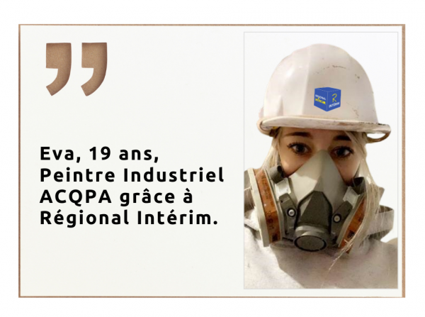 Eva, Peintre Industriel avec Regional Interim